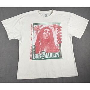 Bob Marley Song of Freedom Reggae T Shirt Mens L White Zion Rootswear